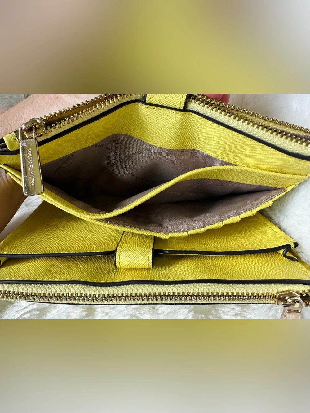 Michael Kors Lg. Jet Set Double Zip Saffiano Leather Wristlet/Clutch
